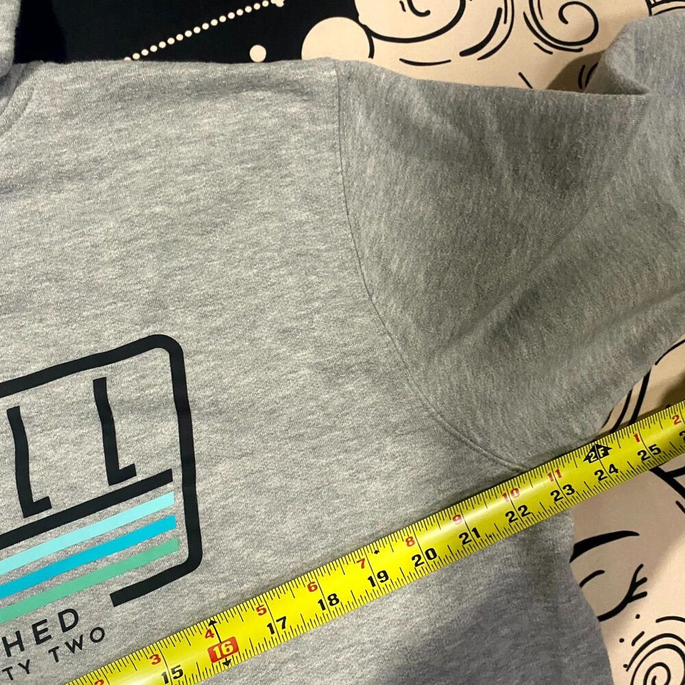 O'Neill Hoodie Men's XL Gray Fleece Lined Logo Graphic Sweatshirt Gym Workout - Picture 5 of 6